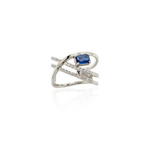 Croissant Diamond & Sapphire Ring