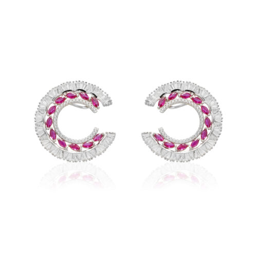 Ruby & Swarovski Earing